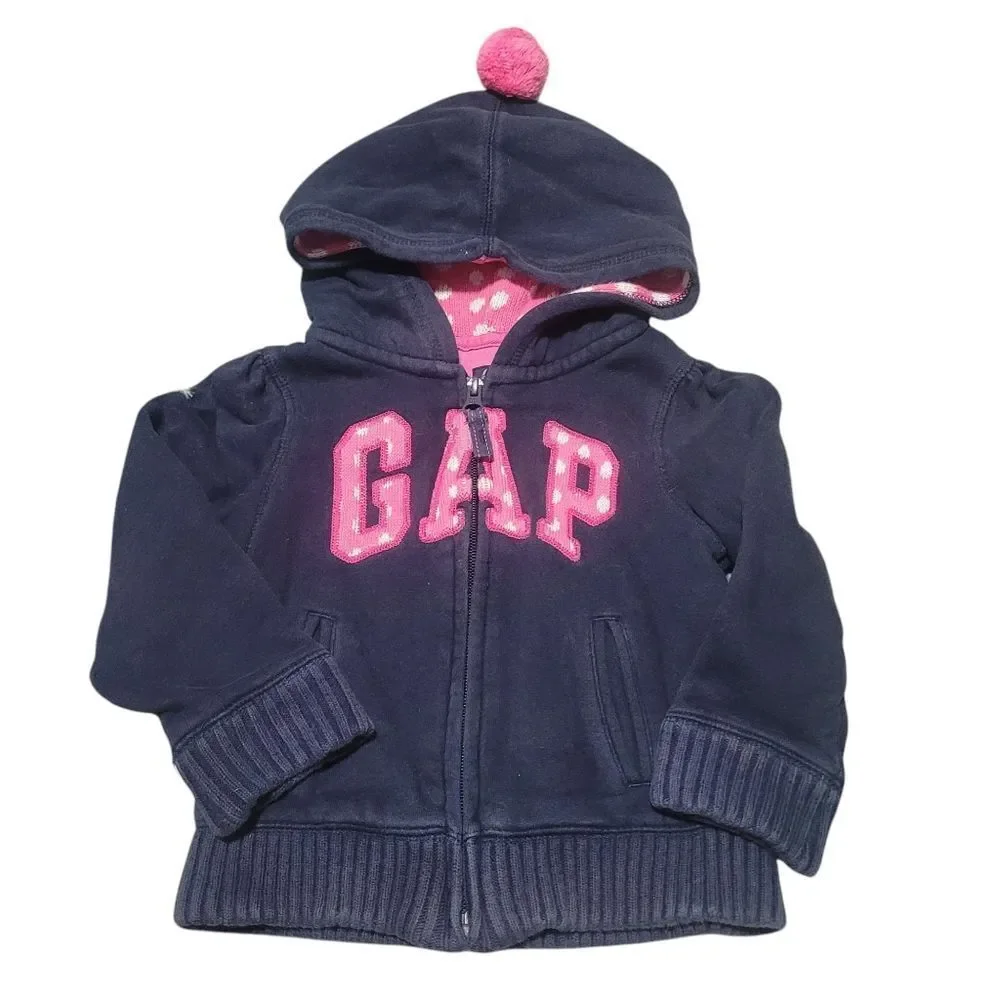 Navy and pink GAP hooded sweatshirt